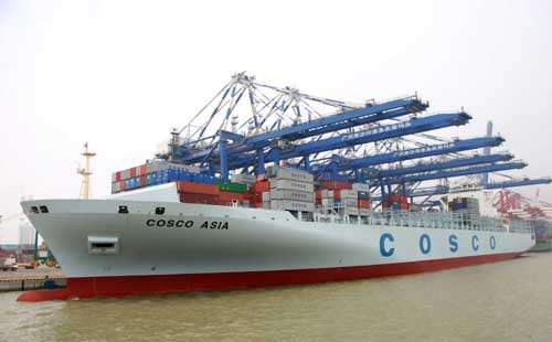Ocean freight operation scene